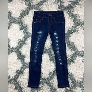 Pink Butterfly Kids Girls Distressed Skinny Jeans Size 4